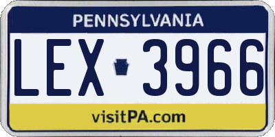 PA license plate LEX3966