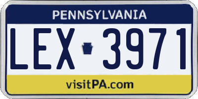 PA license plate LEX3971