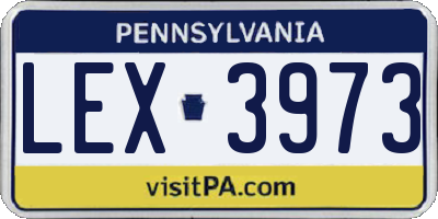 PA license plate LEX3973