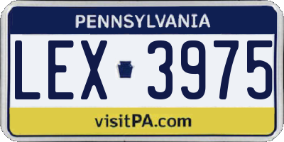 PA license plate LEX3975