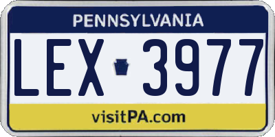 PA license plate LEX3977