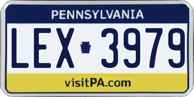 PA license plate LEX3979