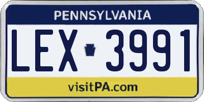 PA license plate LEX3991