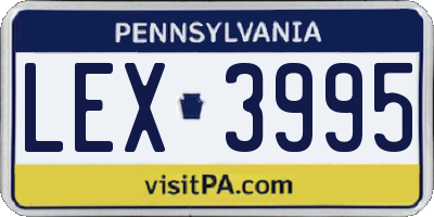 PA license plate LEX3995
