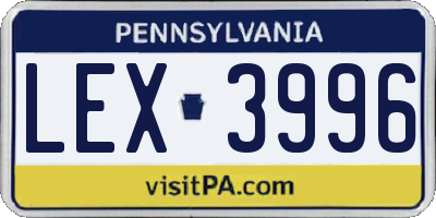 PA license plate LEX3996