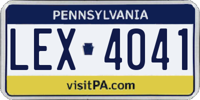 PA license plate LEX4041