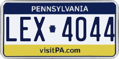 PA license plate LEX4044