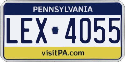 PA license plate LEX4055