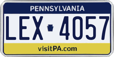 PA license plate LEX4057
