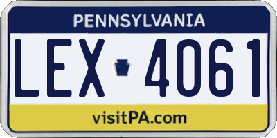 PA license plate LEX4061