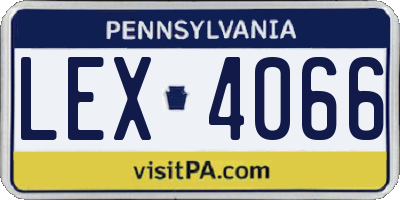 PA license plate LEX4066