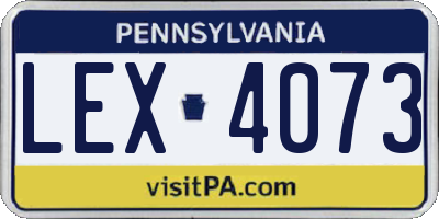 PA license plate LEX4073