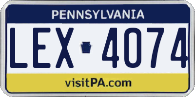PA license plate LEX4074