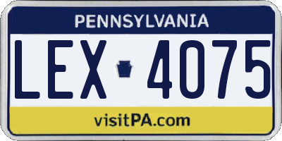 PA license plate LEX4075