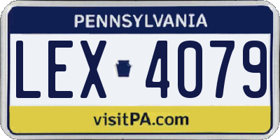 PA license plate LEX4079