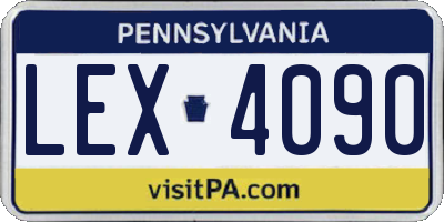 PA license plate LEX4090