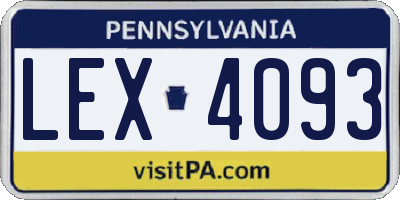 PA license plate LEX4093
