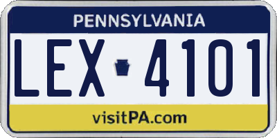PA license plate LEX4101