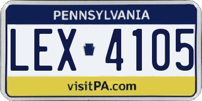 PA license plate LEX4105
