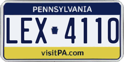 PA license plate LEX4110