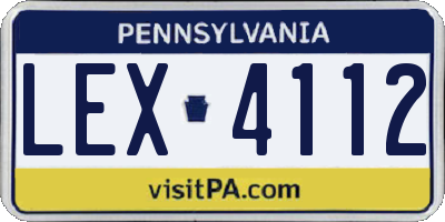 PA license plate LEX4112