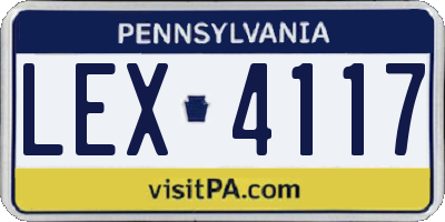 PA license plate LEX4117