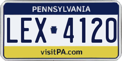 PA license plate LEX4120