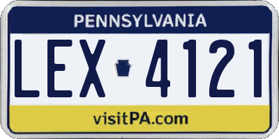 PA license plate LEX4121