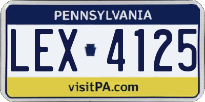PA license plate LEX4125