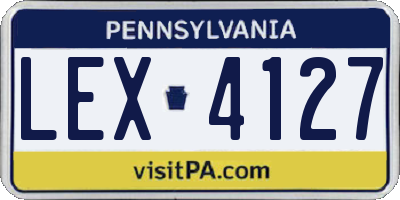 PA license plate LEX4127