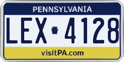 PA license plate LEX4128