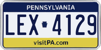 PA license plate LEX4129