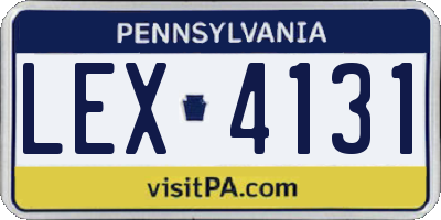 PA license plate LEX4131
