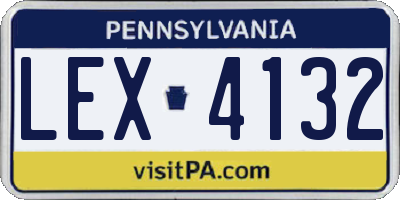 PA license plate LEX4132