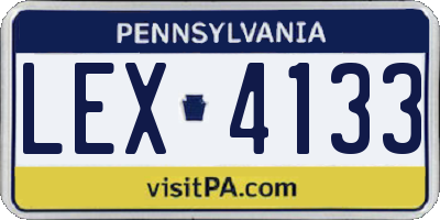 PA license plate LEX4133