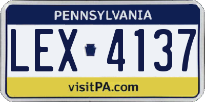 PA license plate LEX4137