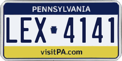 PA license plate LEX4141