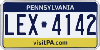 PA license plate LEX4142