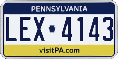PA license plate LEX4143