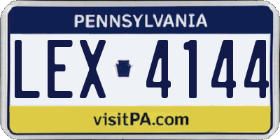 PA license plate LEX4144
