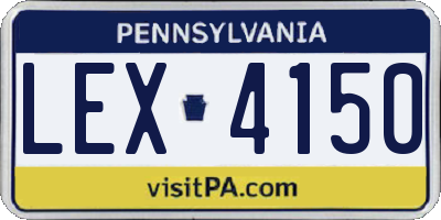 PA license plate LEX4150
