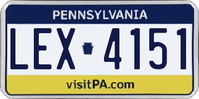 PA license plate LEX4151