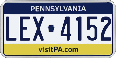 PA license plate LEX4152
