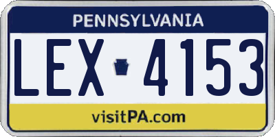 PA license plate LEX4153