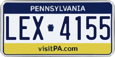 PA license plate LEX4155