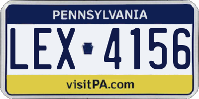 PA license plate LEX4156