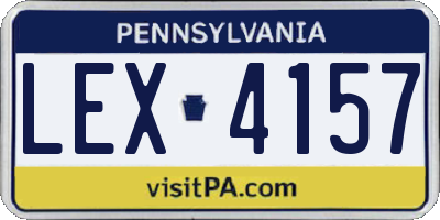 PA license plate LEX4157