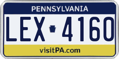 PA license plate LEX4160