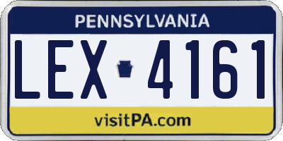 PA license plate LEX4161