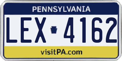 PA license plate LEX4162